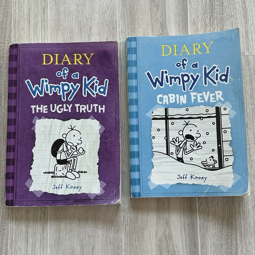 Diary of a Wimpy Kid Book Set Jeff Kinney The Ugly Truth Cabin Fever Books 5 & 6